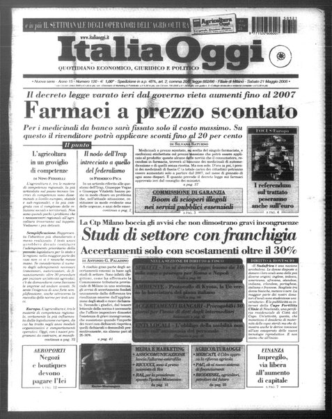 Italia oggi : quotidiano di economia finanza e politica